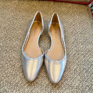 Talbots flat silver shoes, size 7.5